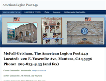 Tablet Screenshot of americanlegionpost249.com